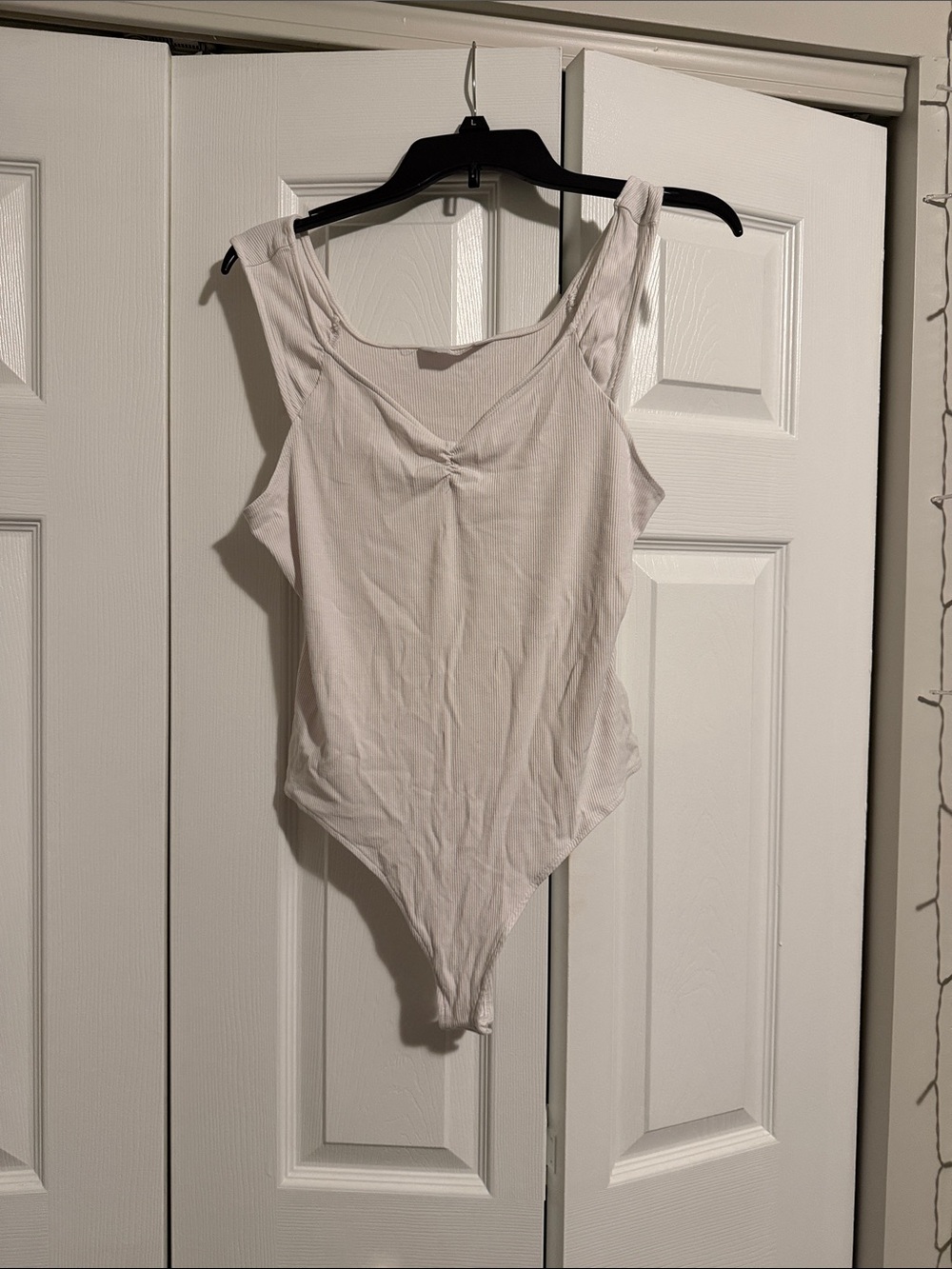 LC Lauren Conrad Ivory Scoop Neck Bodysuit